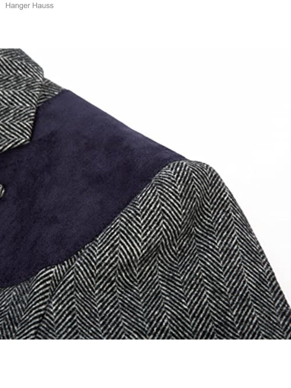 Men's Wool Blend Two Button Herringbone Tweed Sport Coat Blazer - Picture 3 of 6